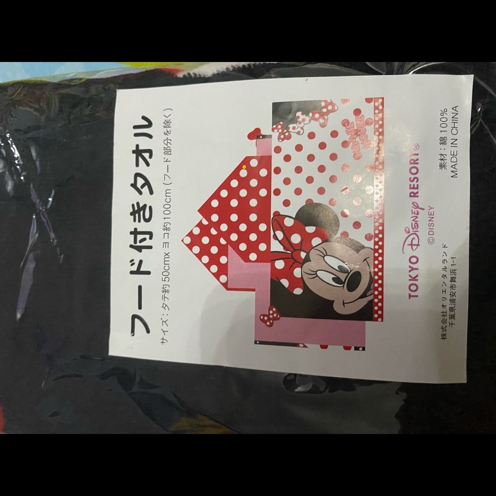 Tokyo Disney minnie hooded towel